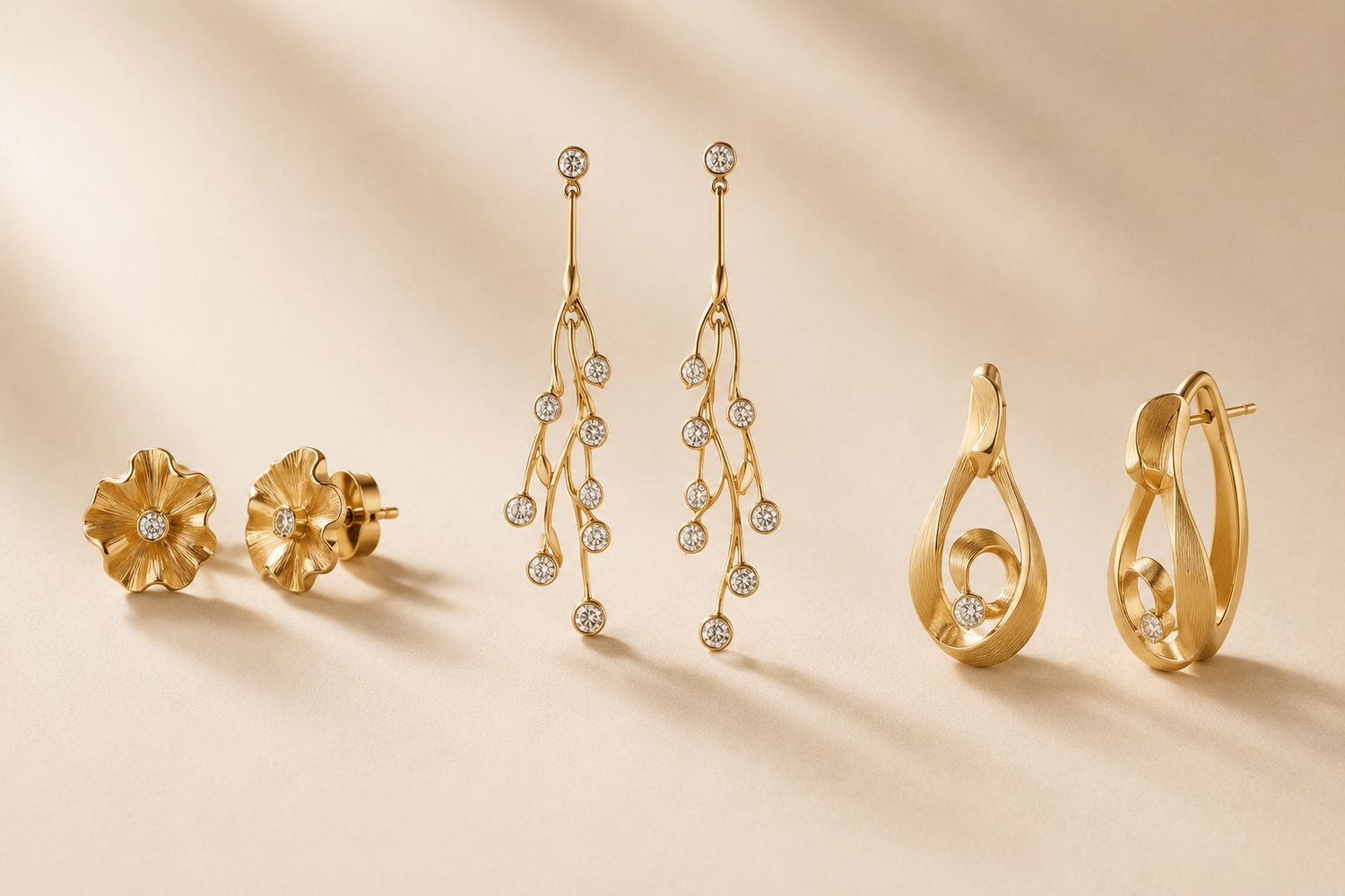 Sculptyx handcrafted gold earrings featuring luxury stud earrings, sculptural design, fine craftsmanship, and timeless elegance for everyday and special occasions.