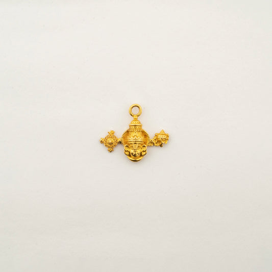Sculptyx Eternal Grace Shree Balaji handcrafted 22K gold pendant featuring an intricate Lord Venkateshwara devotional design.